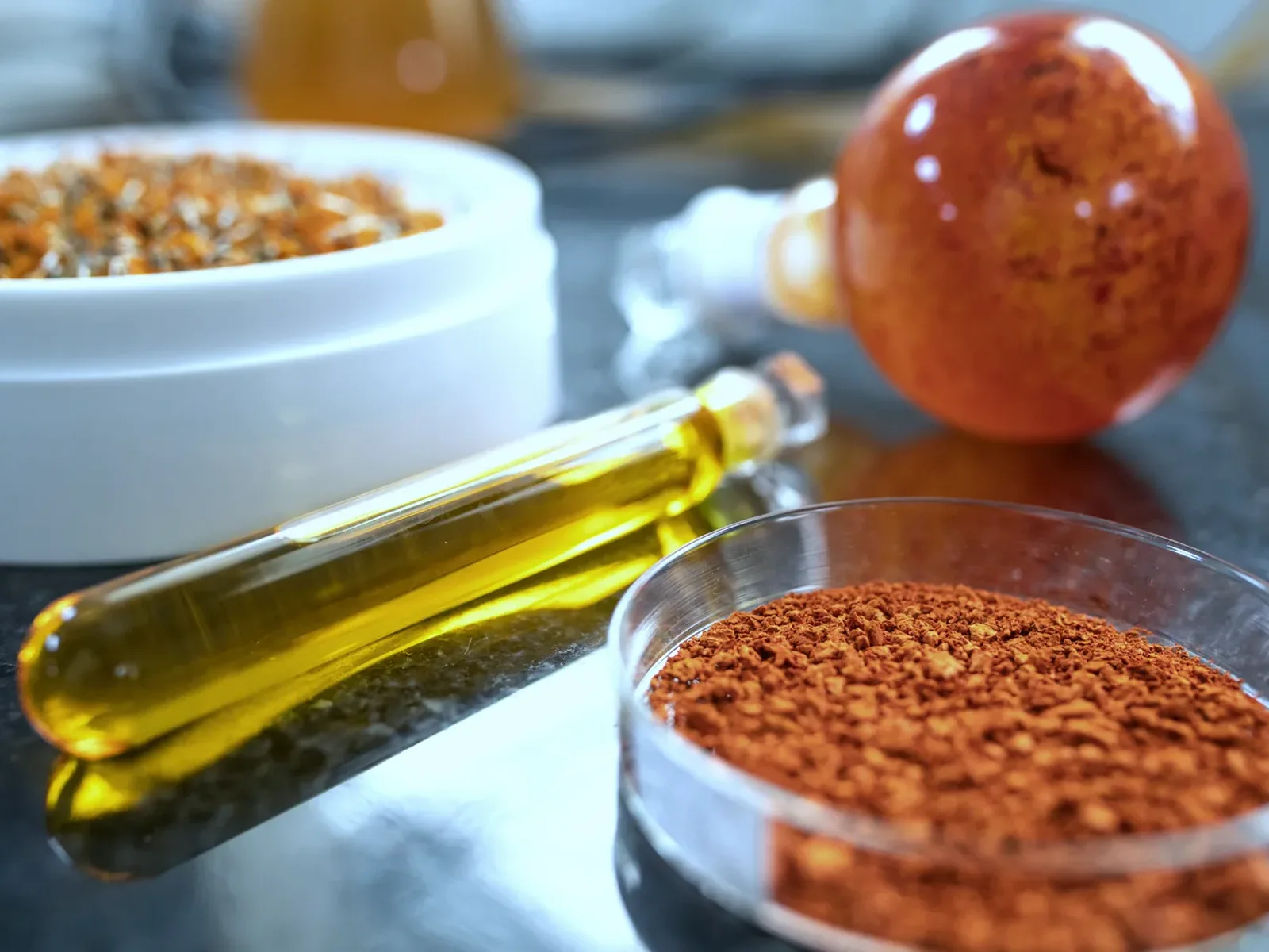 CurcXR turmeric ingredient samples prepared for analysis in the ModernVEDA laboratory